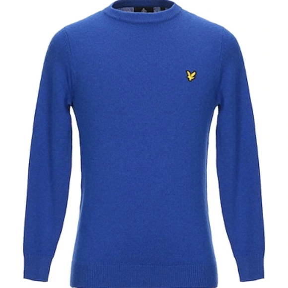 NWT LYLE & SCOTT Cotton merino wool crew jumper Pullover sweater man XXL Indigo - Picture 6 of 6